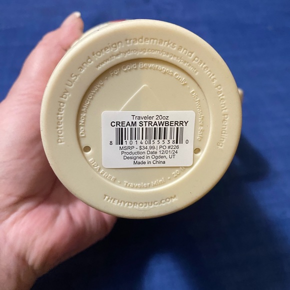 HydroJug Cream Strawberry 20oz Traveler Tumbler - Picture 5 of 5